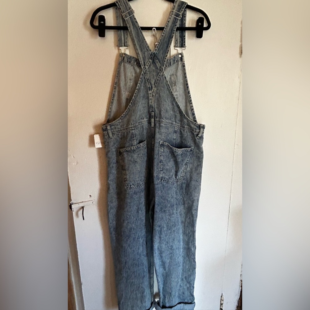 Free People “Ziggy” Cotton Denim overalls size large BNWT - Picture 3 of 8